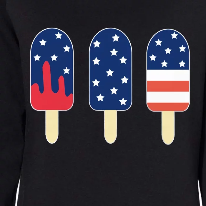 4th of July Popsicle Red White Blue American Flag Womens California Wash Sweatshirt