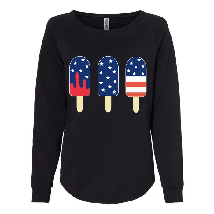 4th of July Popsicle Red White Blue American Flag Womens California Wash Sweatshirt