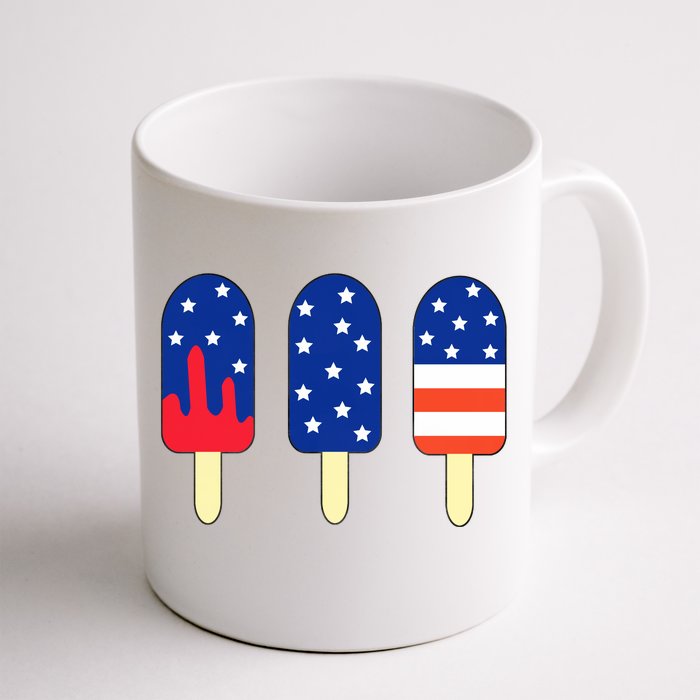 4th of July Popsicle Red White Blue American Flag Front & Back Coffee Mug