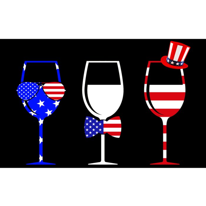 4th Of July Red White Blue Wine USA Glasses Bumper Sticker