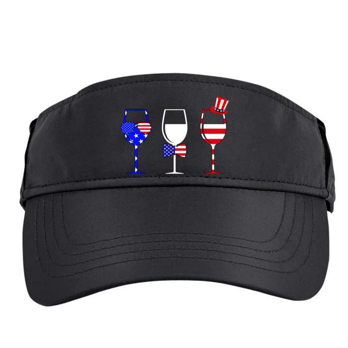 4th Of July Red White Blue Wine USA Glasses Adult Drive Performance Visor