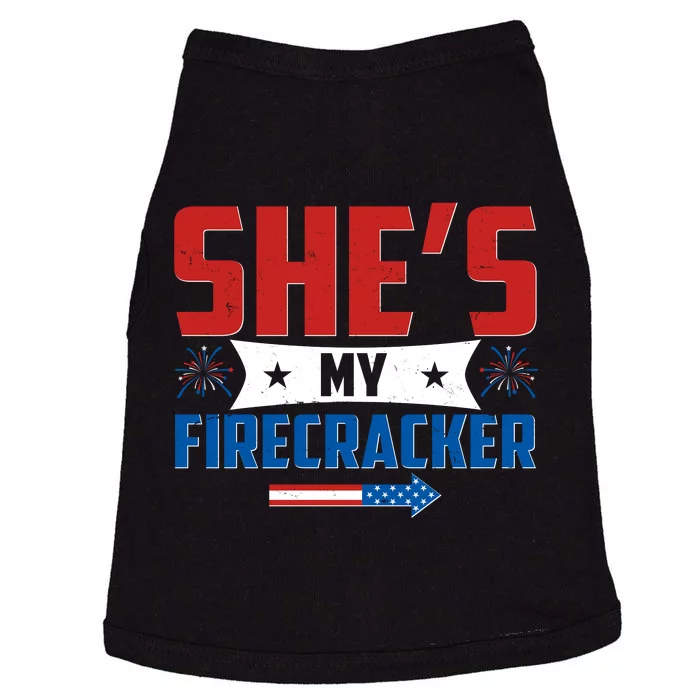 4th of July She's My Firecracker Matching Shirt Doggie Tank