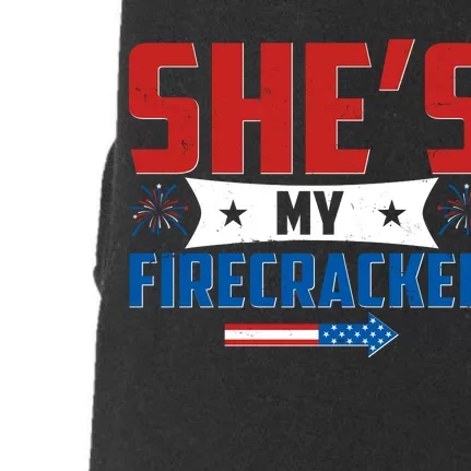 4th of July She's My Firecracker Matching Shirt Doggie 3-End Fleece Hoodie