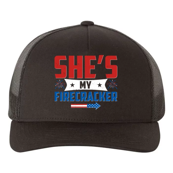 4th of July She's My Firecracker Matching Shirt Yupoong Adult 5-Panel Trucker Hat