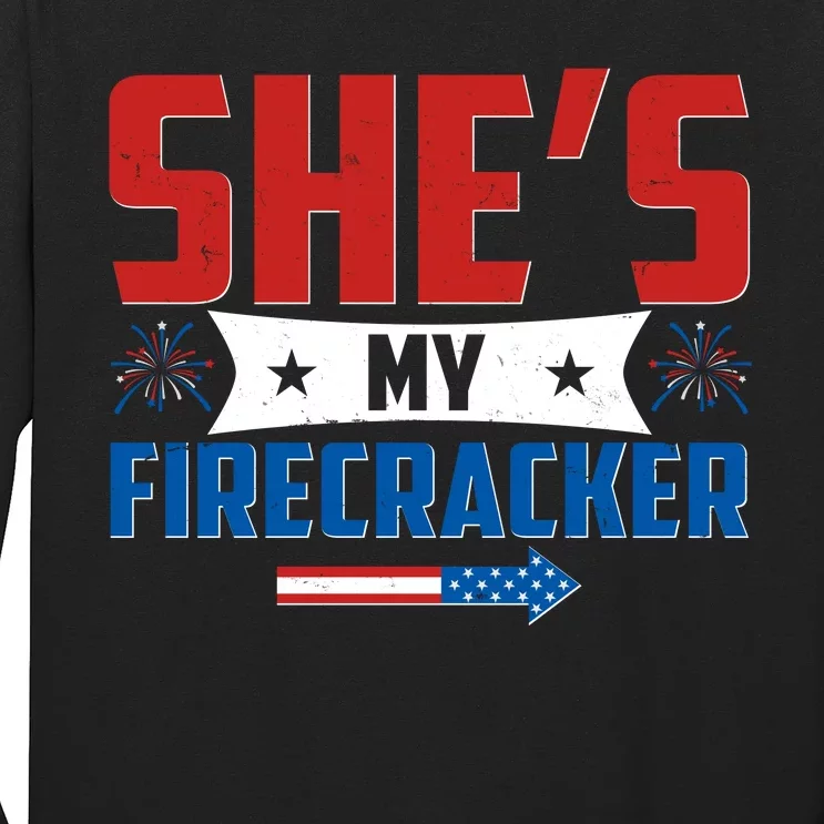 4th of July She's My Firecracker Matching Shirt Long Sleeve Shirt