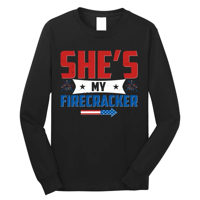 4th of July She's My Firecracker Matching Shirt Long Sleeve Shirt