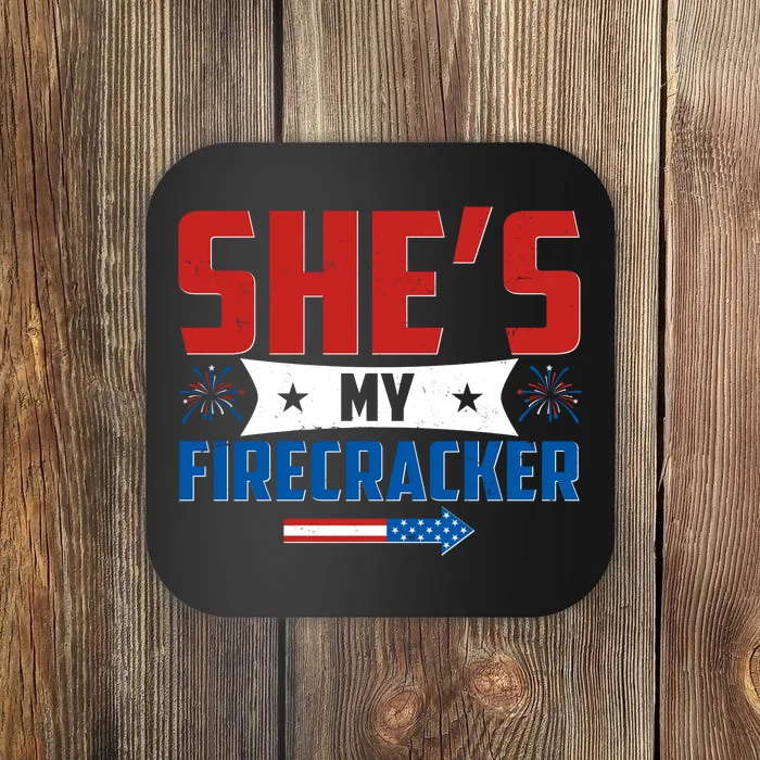 4th of July She's My Firecracker Matching Shirt Coaster