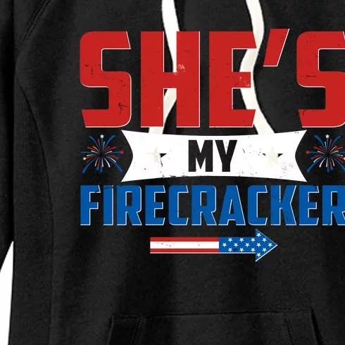 4th of July She's My Firecracker Matching Shirt Women's Fleece Hoodie