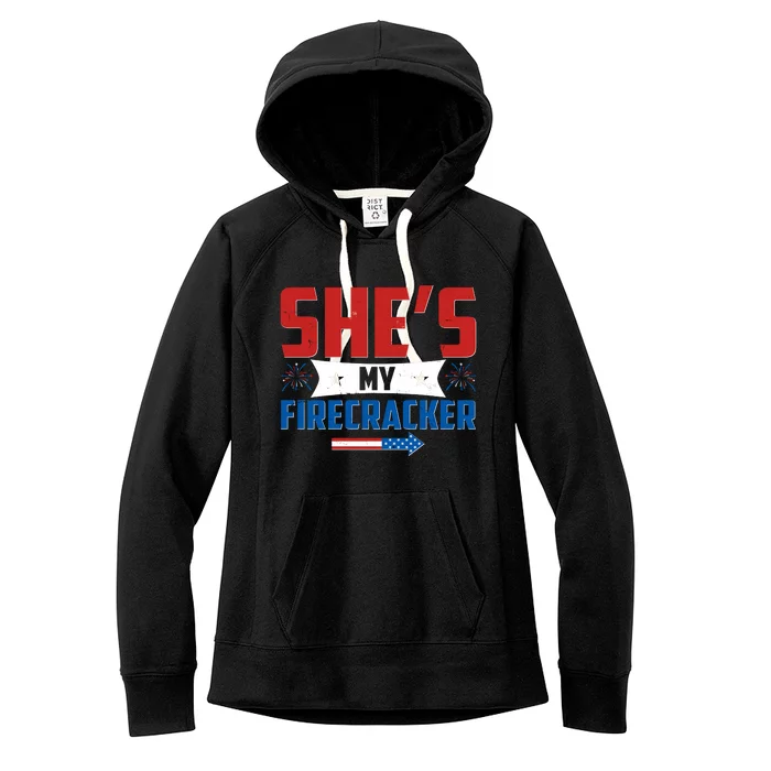 4th of July She's My Firecracker Matching Shirt Women's Fleece Hoodie