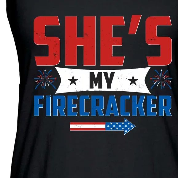 4th of July She's My Firecracker Matching Shirt Ladies Essential Flowy Tank