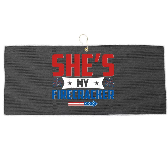 4th of July She's My Firecracker Matching Shirt Large Microfiber Waffle Golf Towel