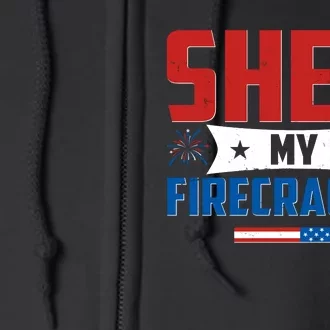 4th of July She's My Firecracker Matching Shirt Full Zip Hoodie