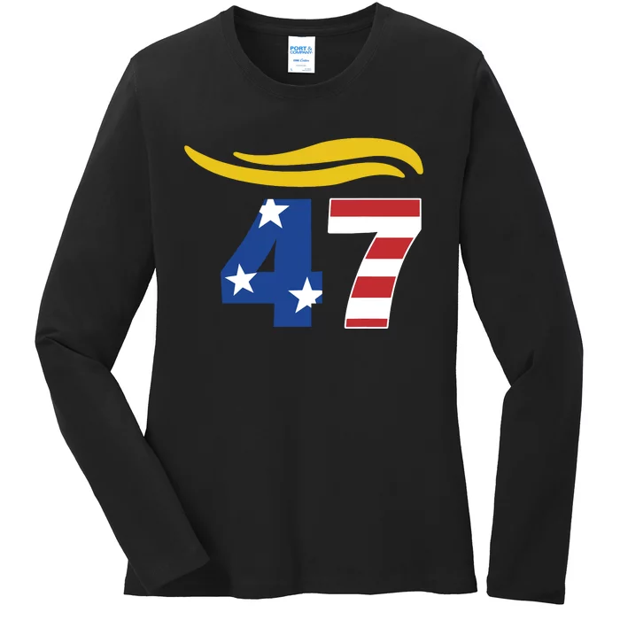 47 Trump Hair Ladies Long Sleeve Shirt