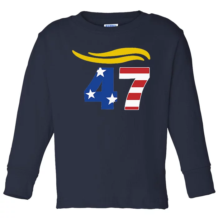 47 Trump Hair Toddler Long Sleeve Shirt