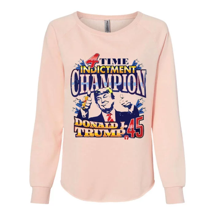 4 Time Indictment Champion Donald Trump 45 Womens California Wash Sweatshirt