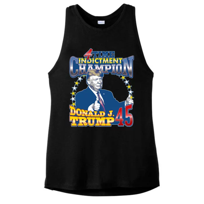 4 Time Indictment Champion Donald Trump 45 Ladies Tri-Blend Wicking Tank