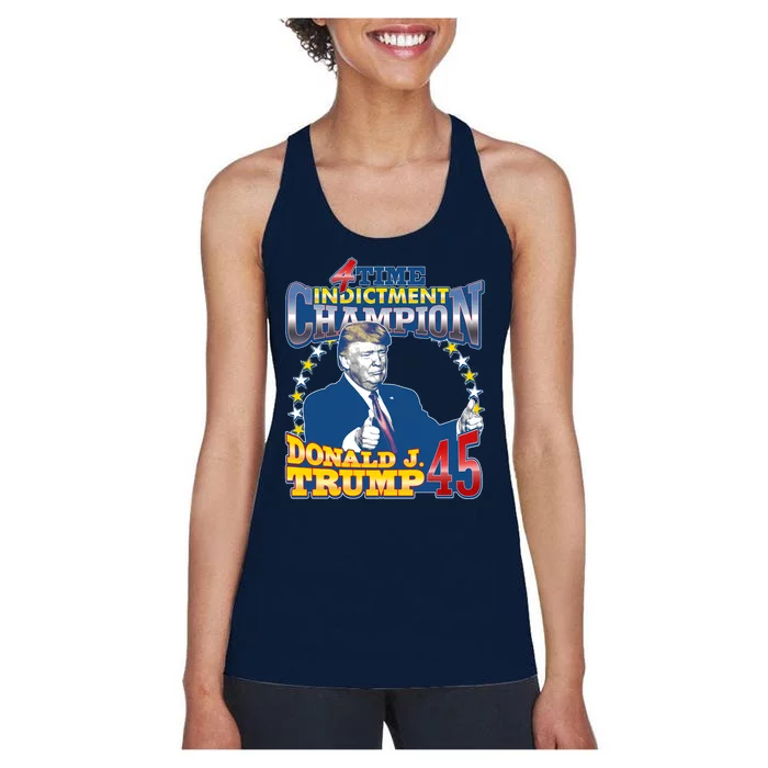 4 Time Indictment Champion Donald Trump 45 Women's Racerback Tank