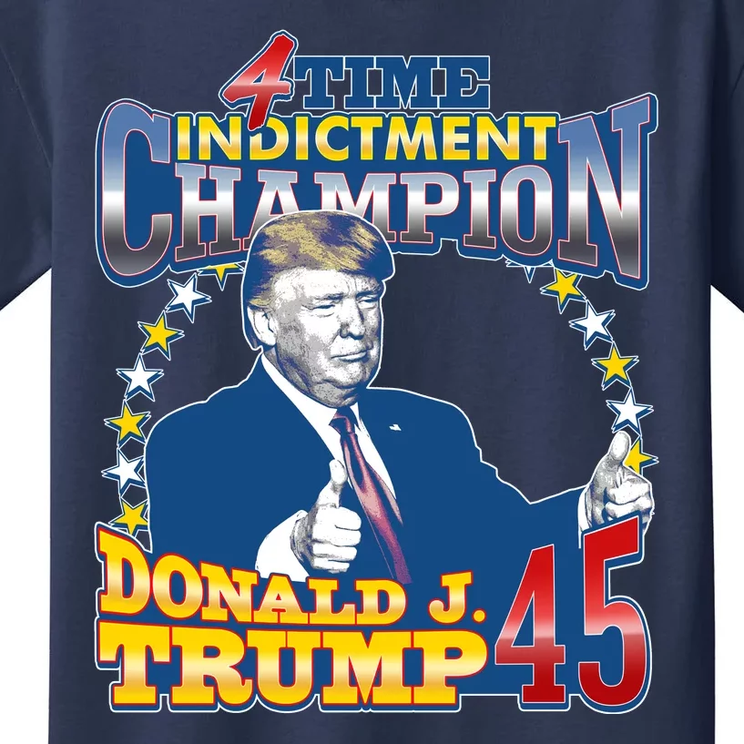 4 Time Indictment Champion Donald Trump 45 Kids T-Shirt