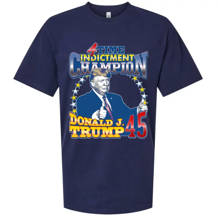 4 Time Indictment Champion Donald Trump 45 Sueded Cloud Jersey T-Shirt