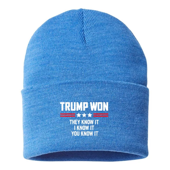 4546 They Know It I Know It You Know It Trump Won Sustainable Knit Beanie