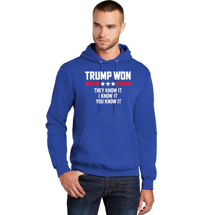 4546 They Know It I Know It You Know It Trump Won Tall Hoodie