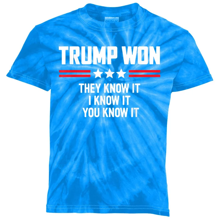 4546 They Know It I Know It You Know It Trump Won Kids Tie-Dye T-Shirt