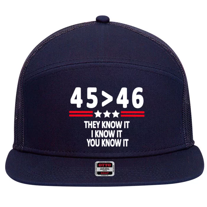 4546 They Know It I Know It You Know It Premium 7 Panel Mesh Trucker Snapback Hat