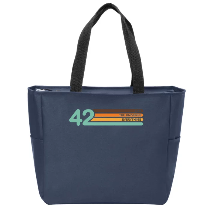 42 The Meaning Of Life Universe Everything Retro Zip Tote Bag