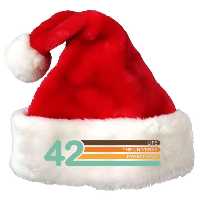 42 The Meaning Of Life Universe Everything Retro Premium Christmas Santa Hat