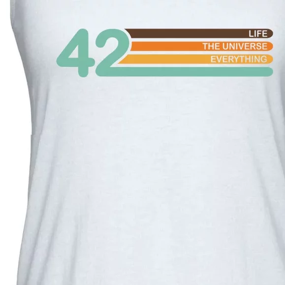 42 The Meaning Of Life Universe Everything Retro Ladies Essential Flowy Tank