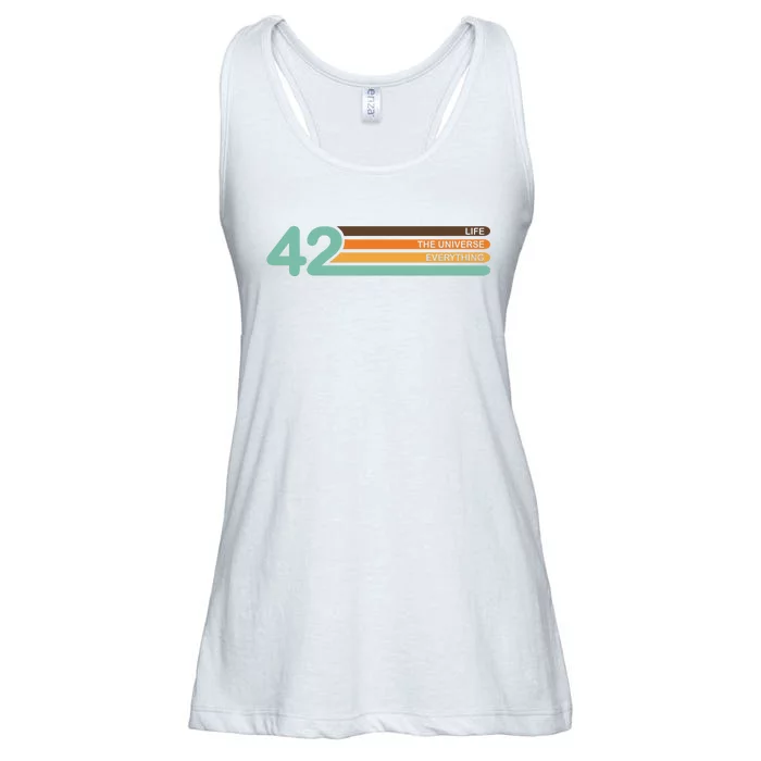 42 The Meaning Of Life Universe Everything Retro Ladies Essential Flowy Tank