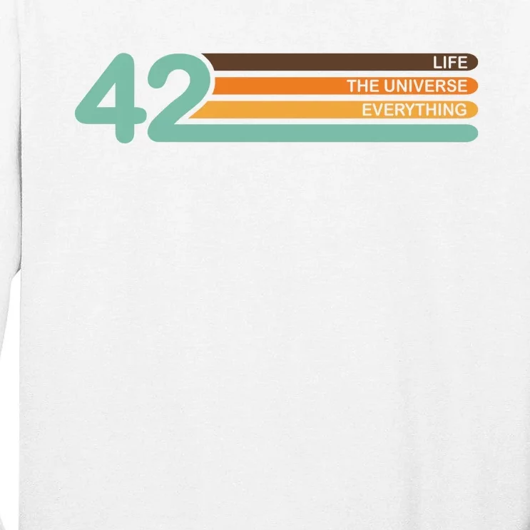 42 The Meaning Of Life Universe Everything Retro Tall Long Sleeve T-Shirt