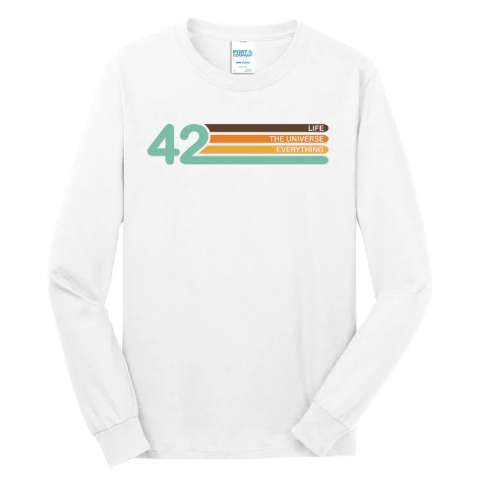 42 The Meaning Of Life Universe Everything Retro Tall Long Sleeve T-Shirt