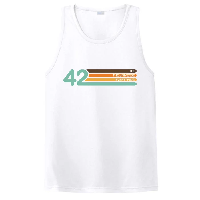 42 The Meaning Of Life Universe Everything Retro Performance Tank