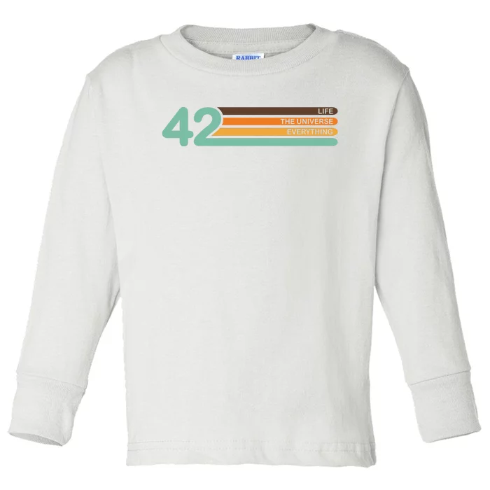 42 The Meaning Of Life Universe Everything Retro Toddler Long Sleeve Shirt