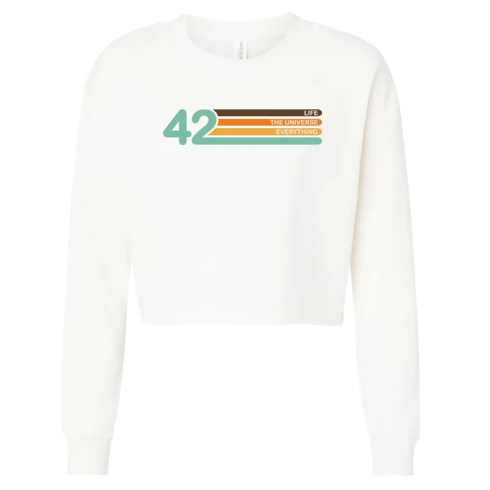 42 The Meaning Of Life Universe Everything Retro Cropped Pullover Crew