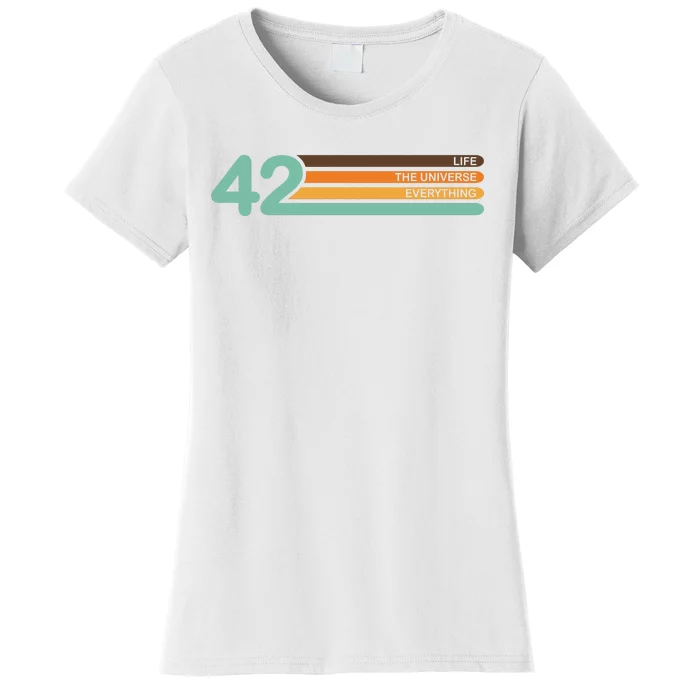 42 The Meaning Of Life Universe Everything Retro Women's T-Shirt