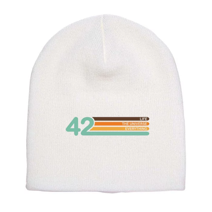 42 The Meaning Of Life Universe Everything Retro Short Acrylic Beanie