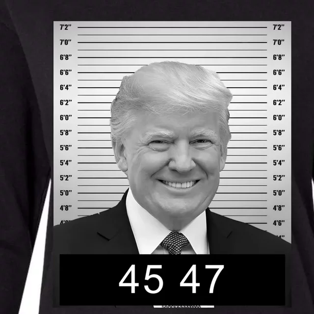 4547 Trump President 45 And 47 Trump Mugshot Womens Cotton Relaxed Long Sleeve T-Shirt