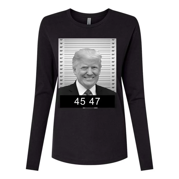 4547 Trump President 45 And 47 Trump Mugshot Womens Cotton Relaxed Long Sleeve T-Shirt