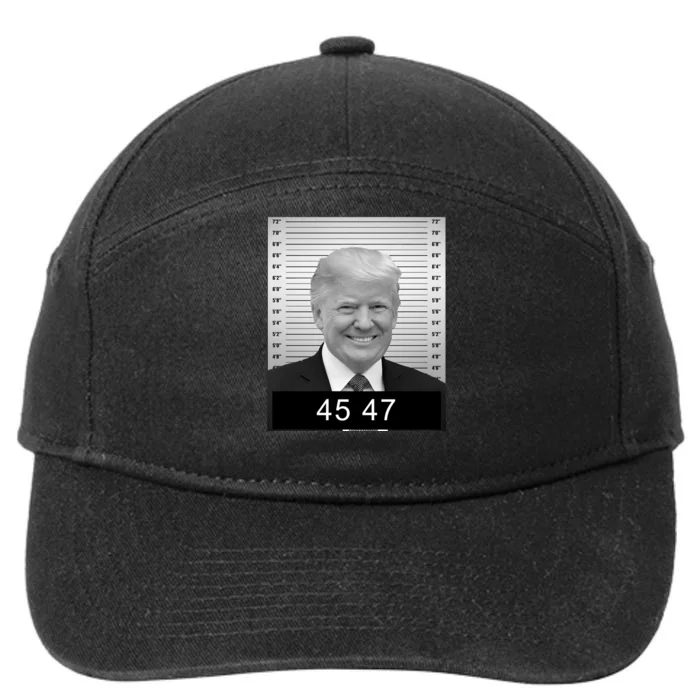 4547 Trump President 45 And 47 Trump Mugshot 7-Panel Snapback Hat