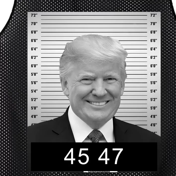 4547 Trump President 45 And 47 Trump Mugshot Mesh Reversible Basketball Jersey Tank