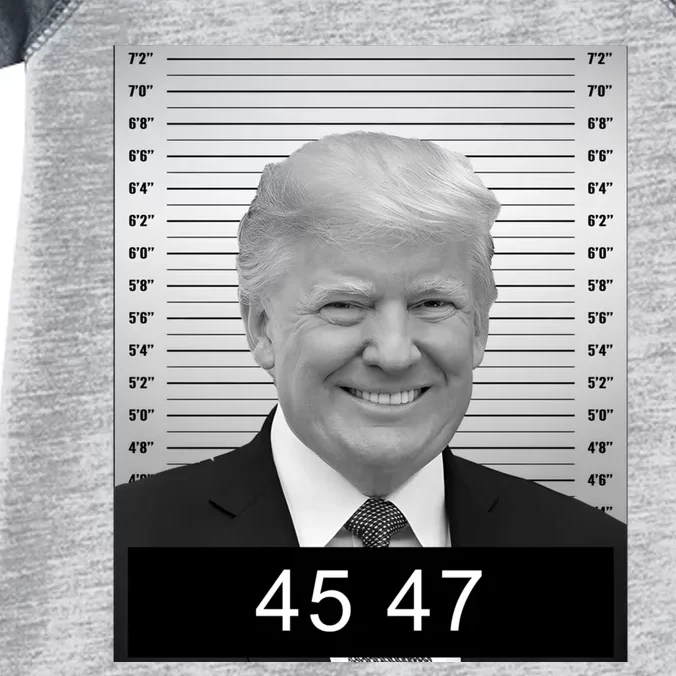 4547 Trump President 45 And 47 Trump Mugshot Infant Baby Jersey Bodysuit