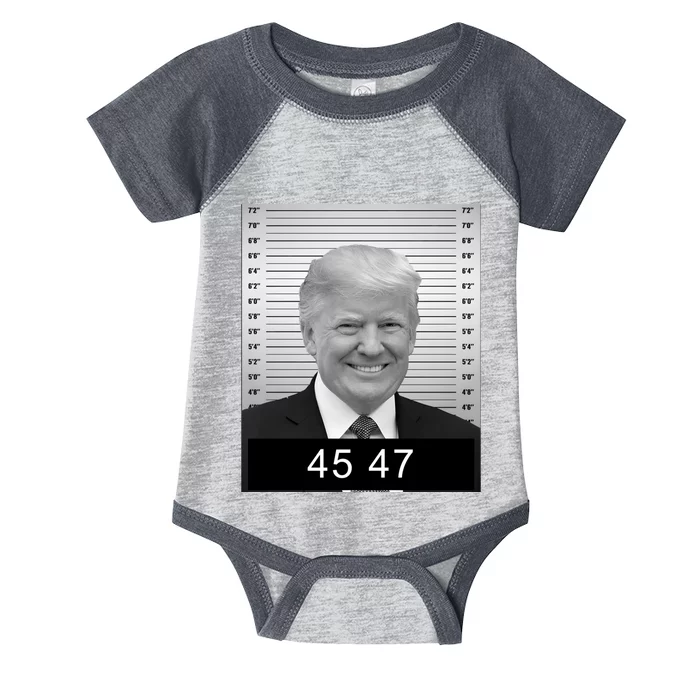 4547 Trump President 45 And 47 Trump Mugshot Infant Baby Jersey Bodysuit