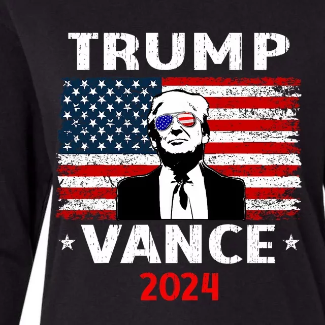 47 Trump Vance 2024 Vp Vice President Usa Flag Womens Cotton Relaxed Long Sleeve T-Shirt