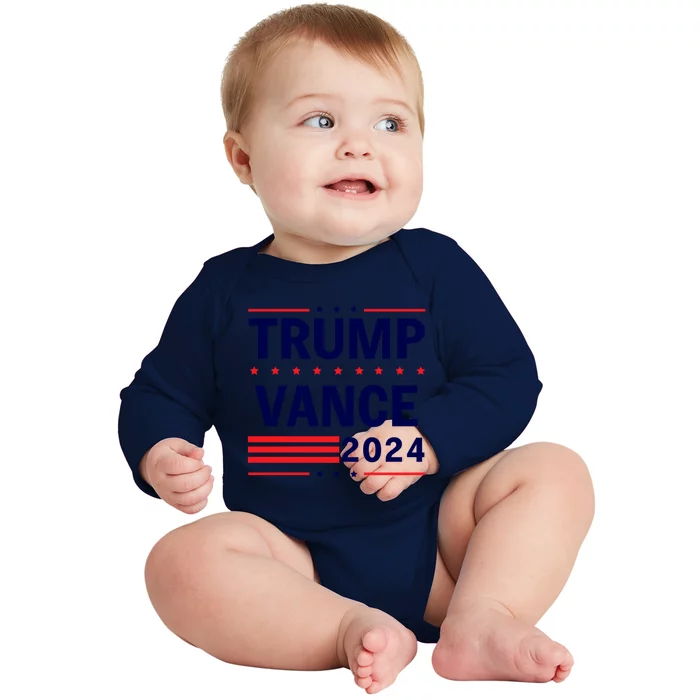 47 Trump Vance 2024 Vice President America Election Vote Baby Long Sleeve Bodysuit