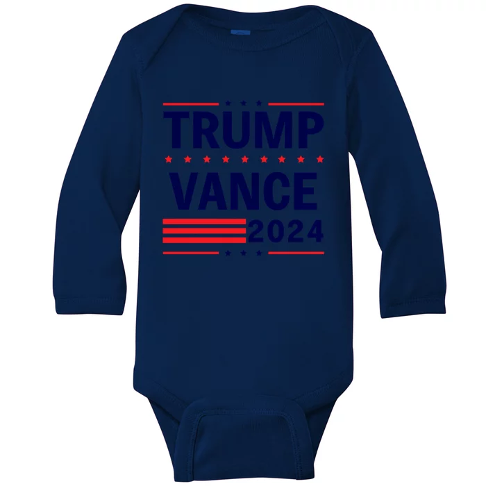 47 Trump Vance 2024 Vice President America Election Vote Baby Long Sleeve Bodysuit