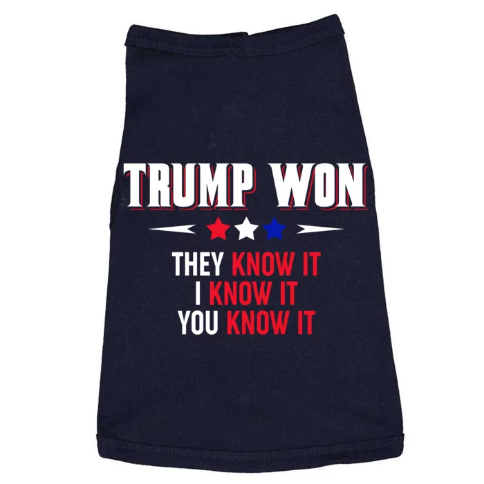 4546 Trump Won They Know It I Know It You Know It Doggie Tank