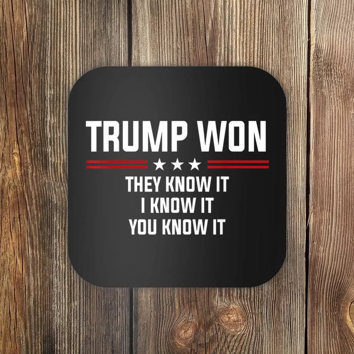 4546 Trump Won They Know It I Know It You Know It Coaster