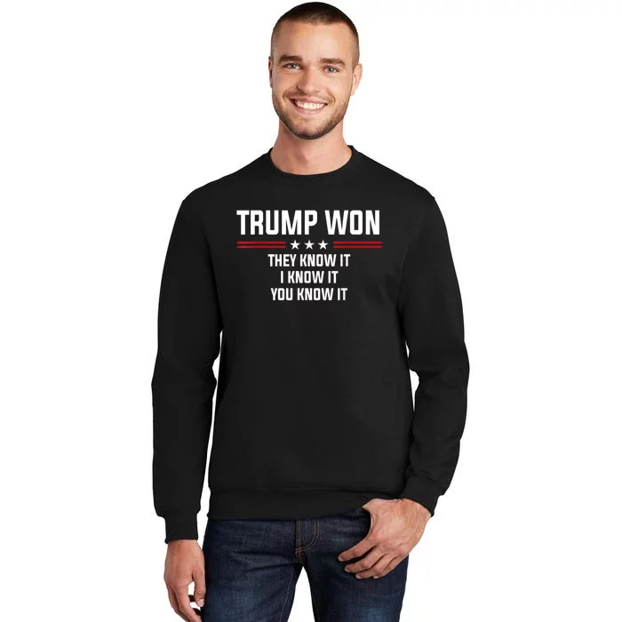 4546 Trump Won They Know It I Know It You Know It Tall Sweatshirt